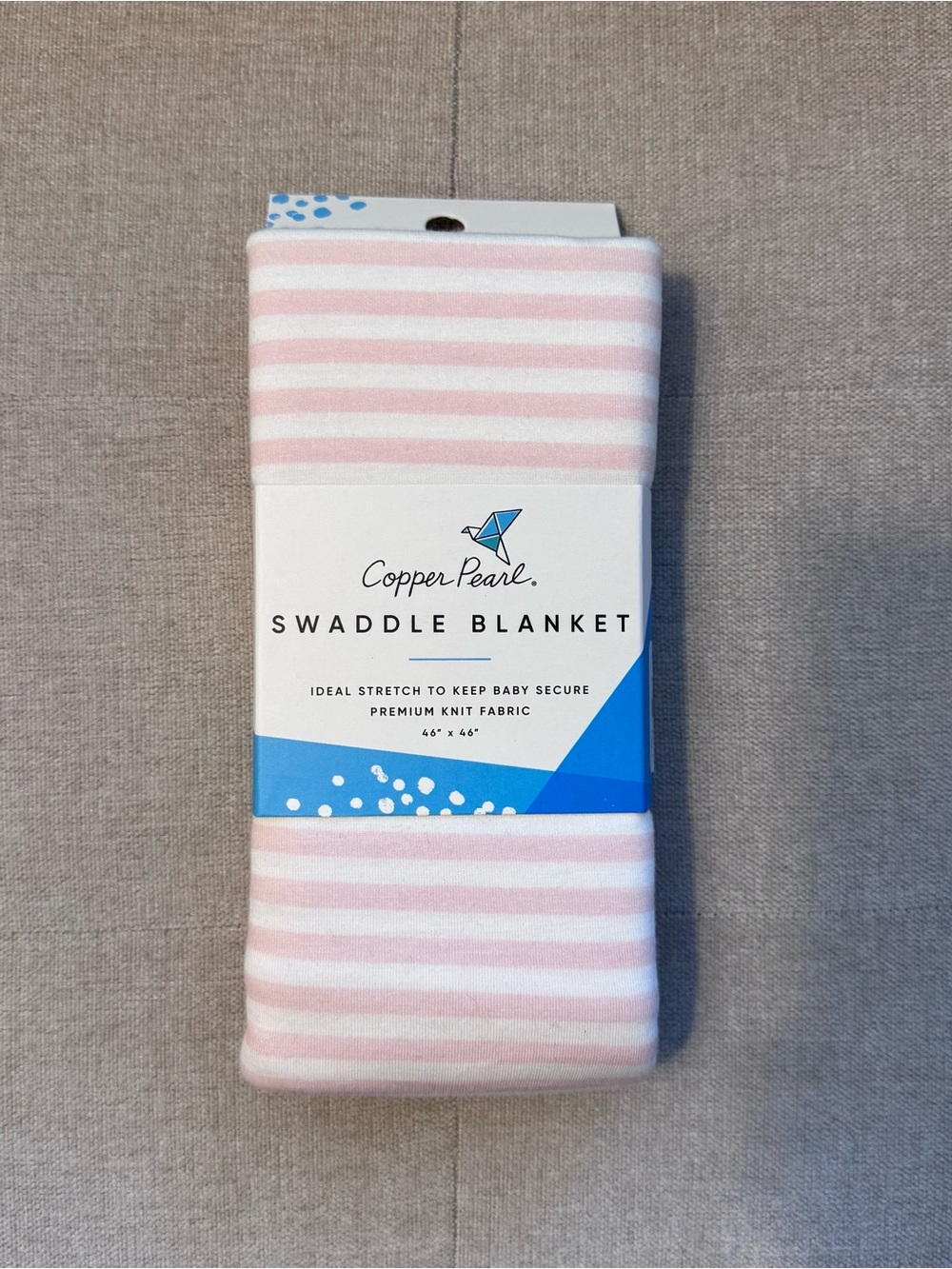 Copper Pearl Pink Stripe Swaddle Blanket NWT 46” x 46”